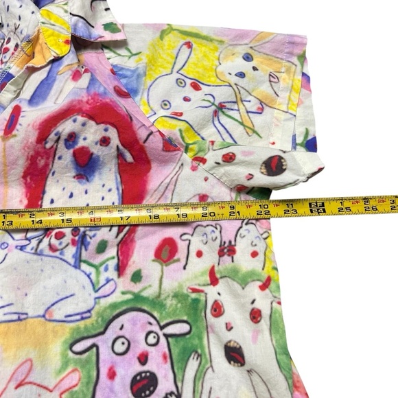 PAOM Dogs Abstract Button Down Shirt Size XL All Over Print - Picture 6 of 7